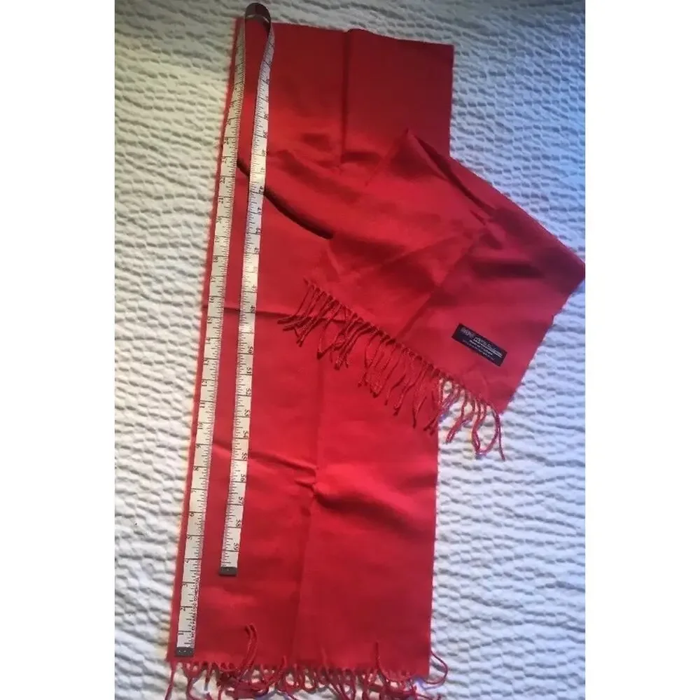 100% cashmere scarf from Scotland- Red- New - Free Shipping